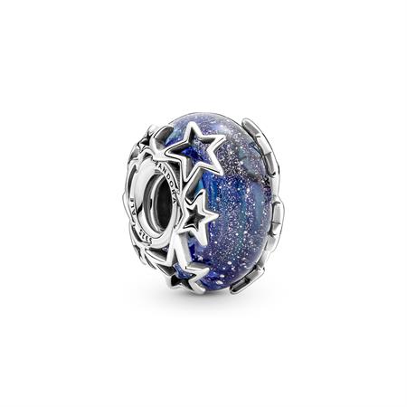 Pandora - charm Galaxy Blue & Star Murano - sølv  